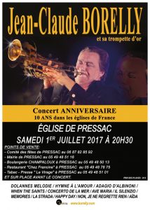 Concert le 1er juillet à l'église de Saint Just de Pressac