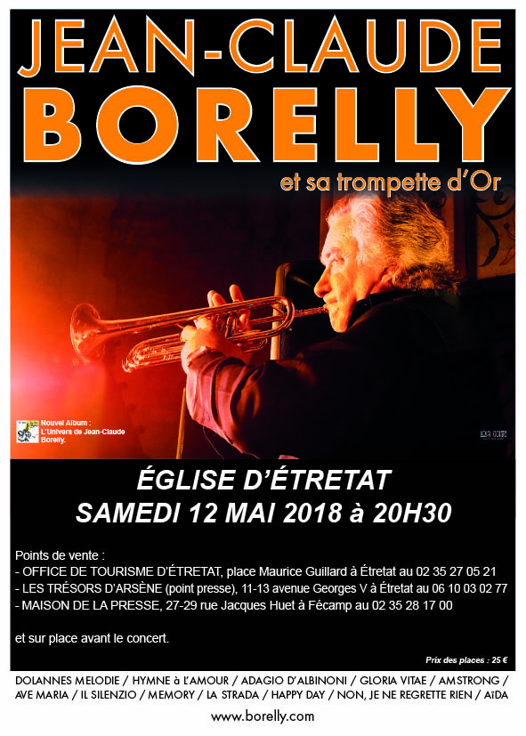 Le vendredi 11 mai à 20 heures 30, concert de Jean-Claude Borelly à Étretat