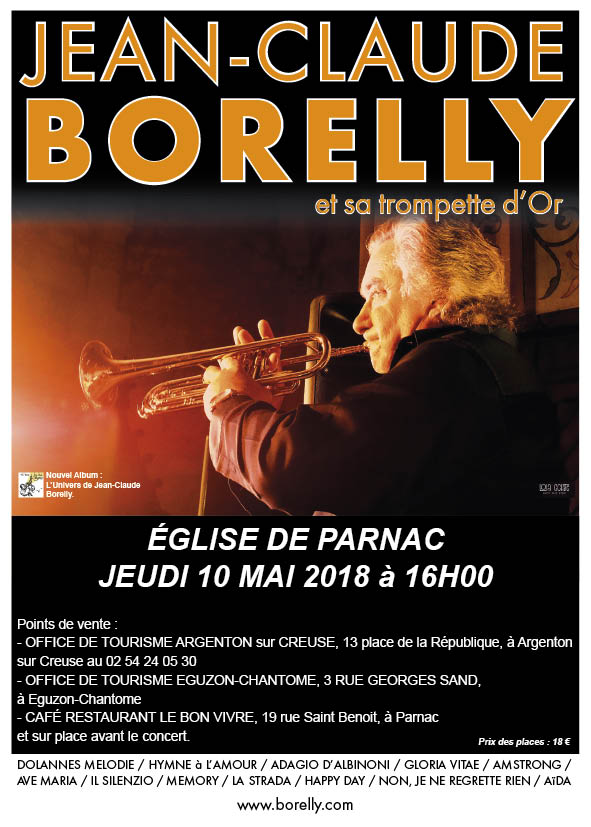 Le jeudi 10 mai à 16 heures, concert de Jean-Claude Borelly à Parnac