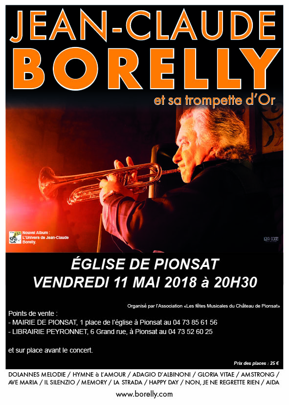 Le vendredi 11 mai à 20 heures 30, concert de Jean-Claude Borelly à Pionsat