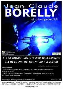 Le samedi 20 octobre à 20 heures 30, concert de Jean-Claude Borelly à Neuf-Brisach