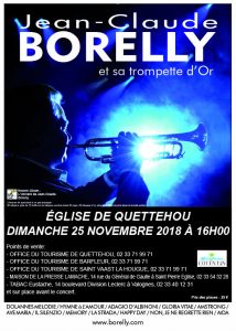 Le dimanche 25 novembre concert de Jean-Claude Borelly à Quettehou