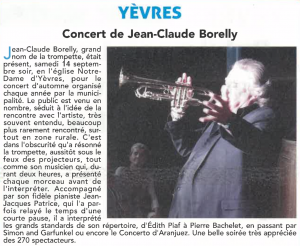 YÈVRES Concert de Jean-Claude Borelly