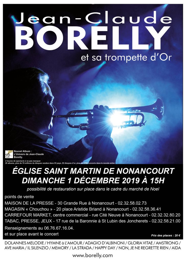 Concert à l’église Saint-Martin de Nonancourt à 15 heures, le dimanche 1er décembre